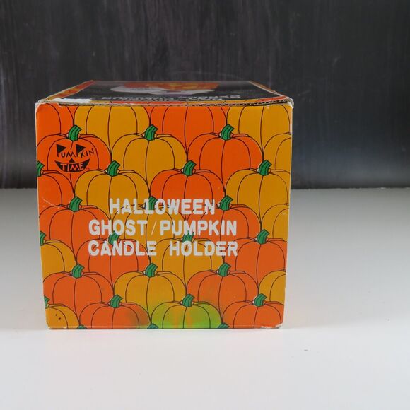 Ceramic Ghost Pumpkin Halloween Tea Light Candle Holder Statue 7” Kmart Vintage - Picture 14 of 16